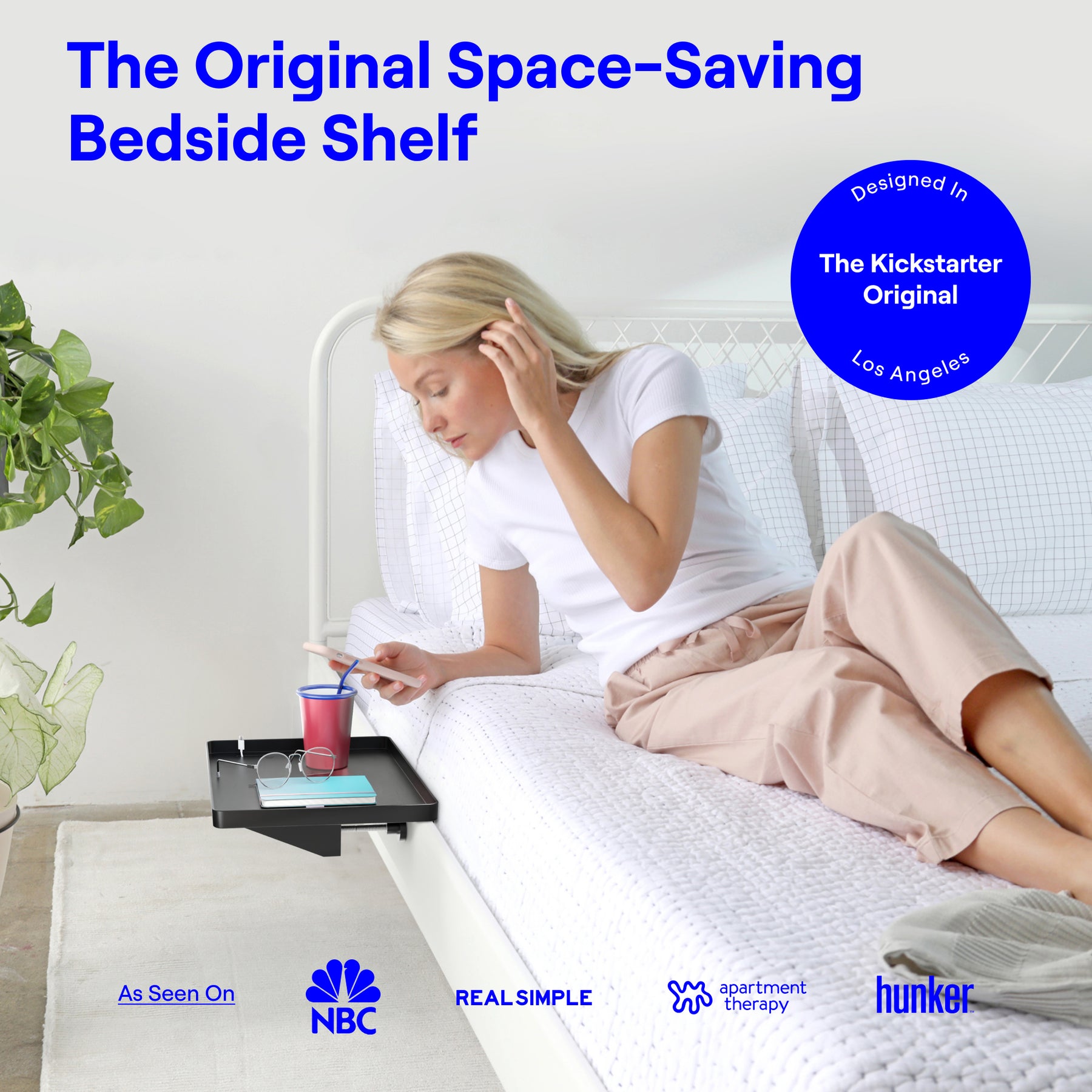 The CableCatch Bedside Shelf / BedShelfie - CableCatch