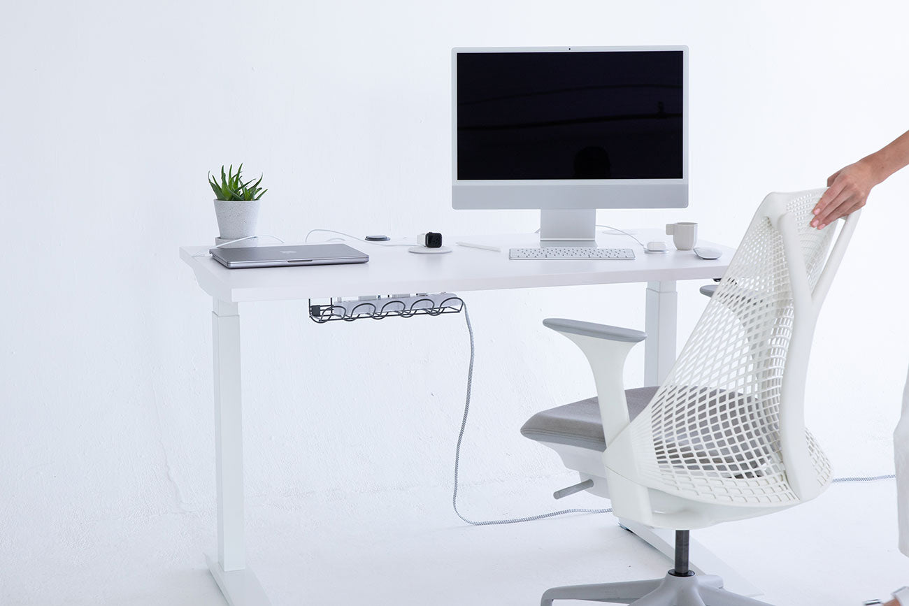 Under Desk Cable Management made easy for a beautiful minimalist desk setup