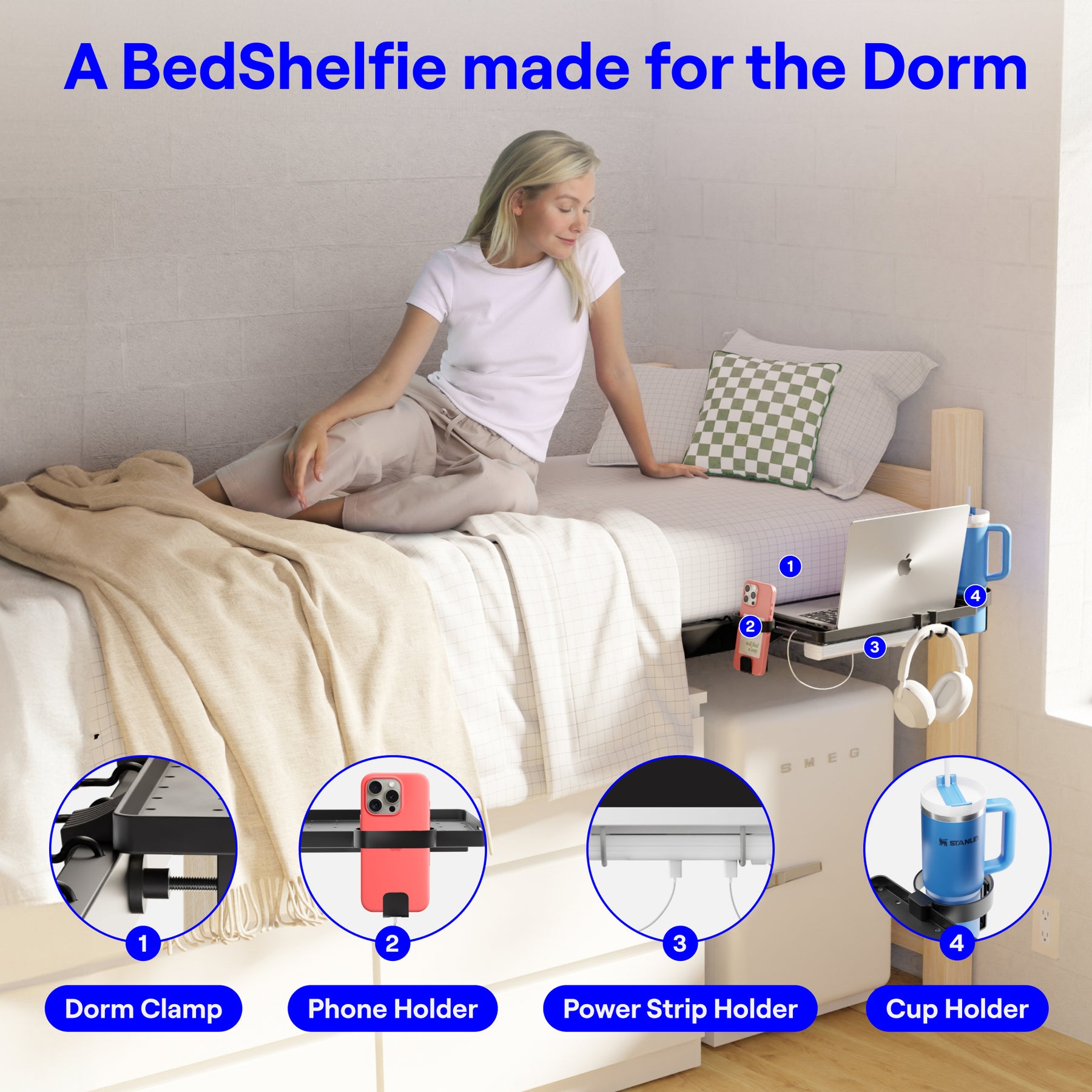 The DormEssential Bedside Shelf / BedShelfie - DormEssential