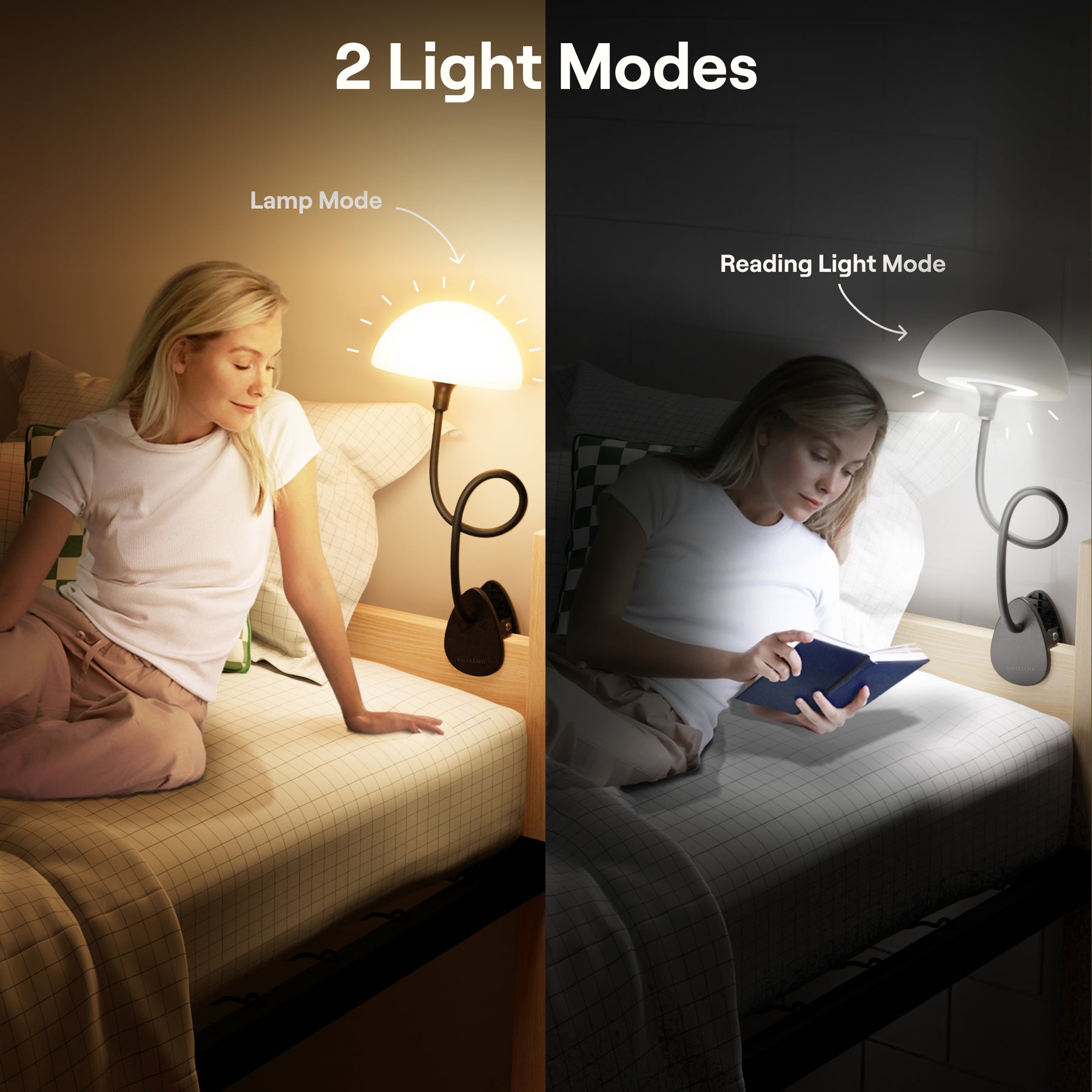 Shroommate - 3 in 1 Clip On Light and Bedside Table Lamp