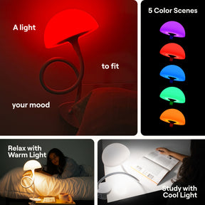 Shroommate - 3 in 1 Clip On Light and Bedside Table Lamp