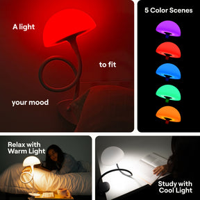 Shroommate - 3 in 1 Clip On Light and Bedside Table Lamp